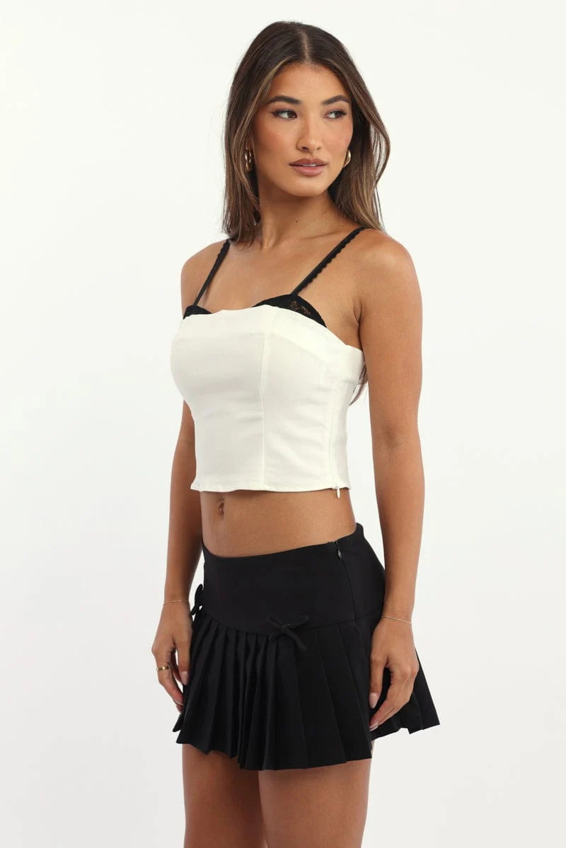 White Cami Bandeau Sleeveless Sweetheart Neckline - Image 3