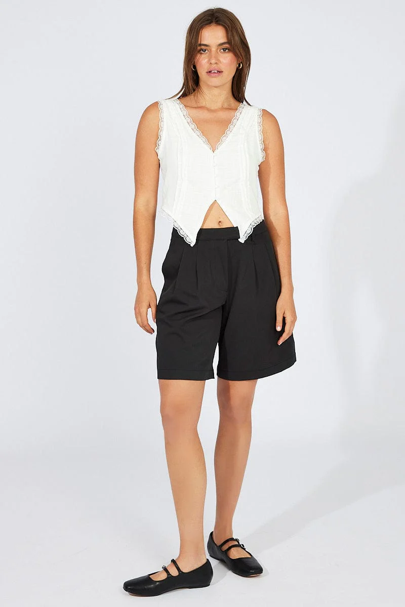White Cami Top Sleeveless - Image 2