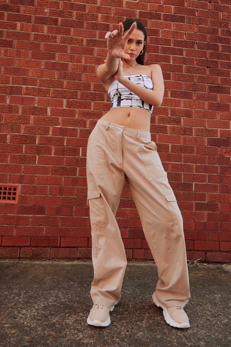 White Cargo Pant Mid Rise - Image 9