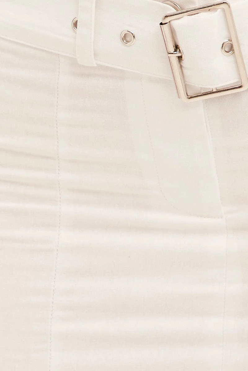 White Cargo Skirt Mini Mid Rise - Image 6
