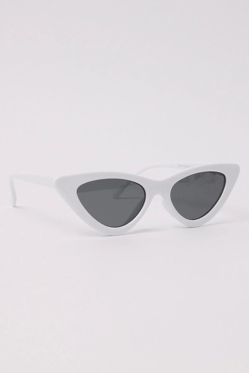White Cat Eye Sunglasses - Image 3