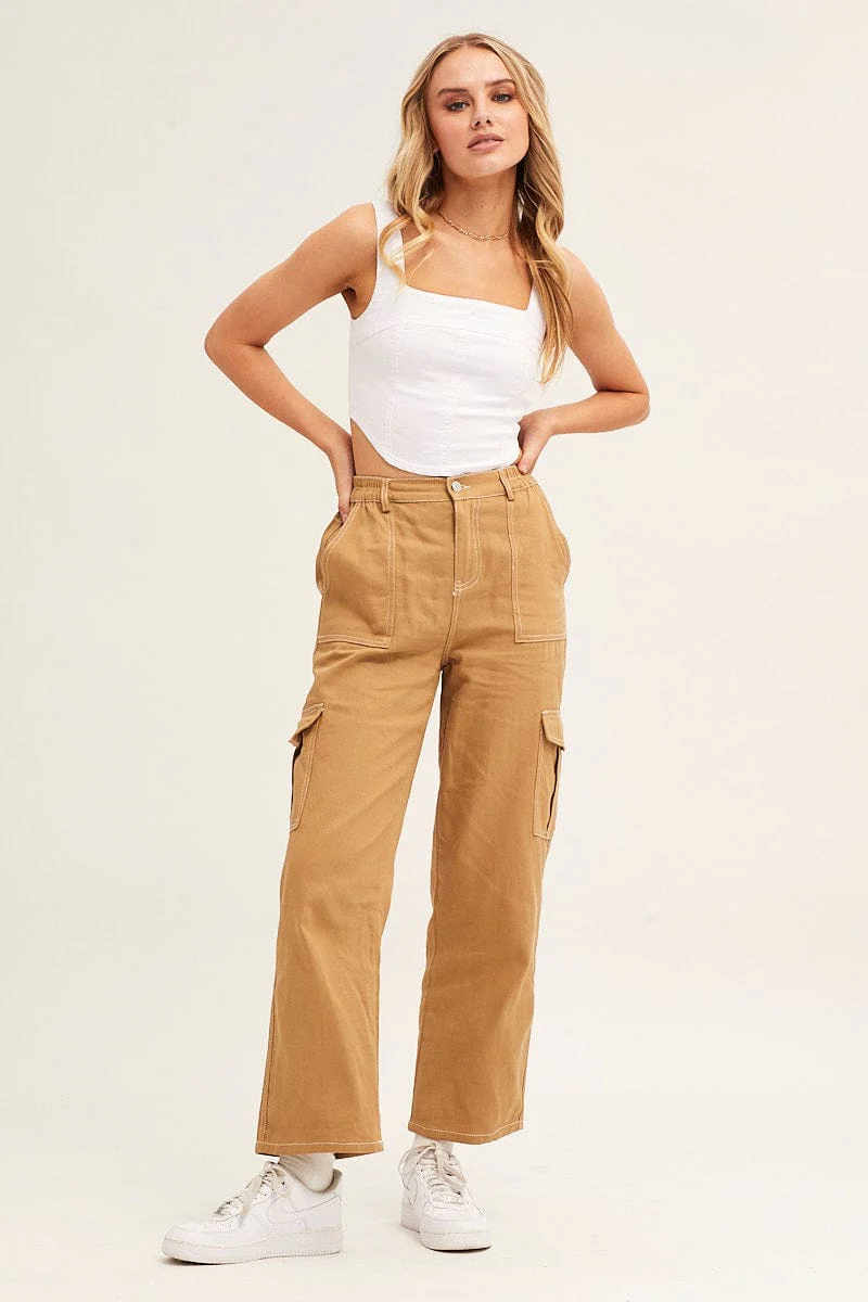 White Corset Top Sleeveless Crop Stretch Denim - Image 2