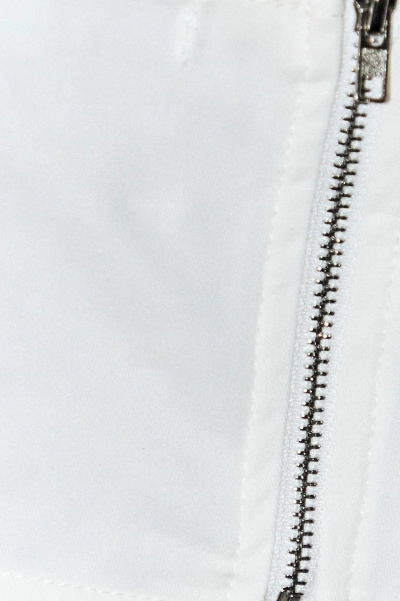 White Corset Top Sleeveless Square Neck Structured - Image 6