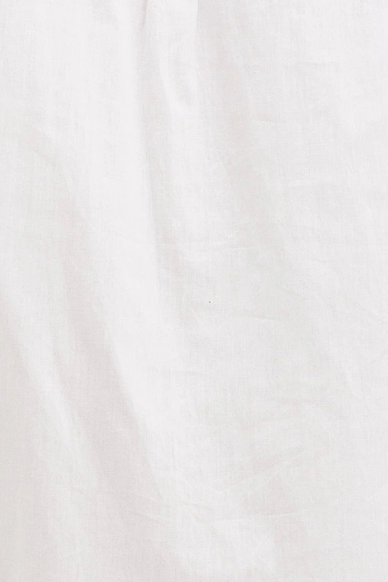 White Cotton Poplin Long Sleeve Button Up Shirt - Image 6