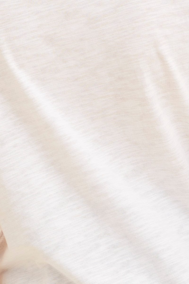 White Cotton T-Shirt Slub Crew Neck Regular Fit - Image 6