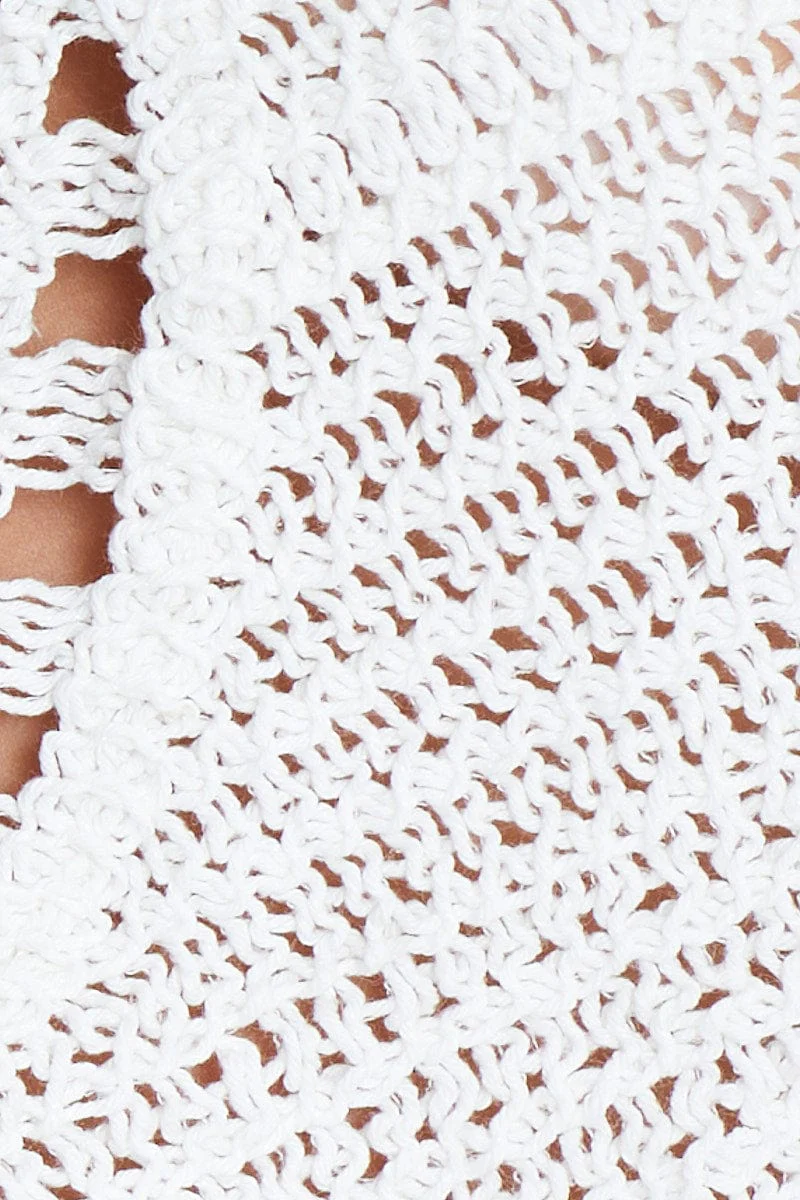 White Crochet Knit Cami Top - Image 6