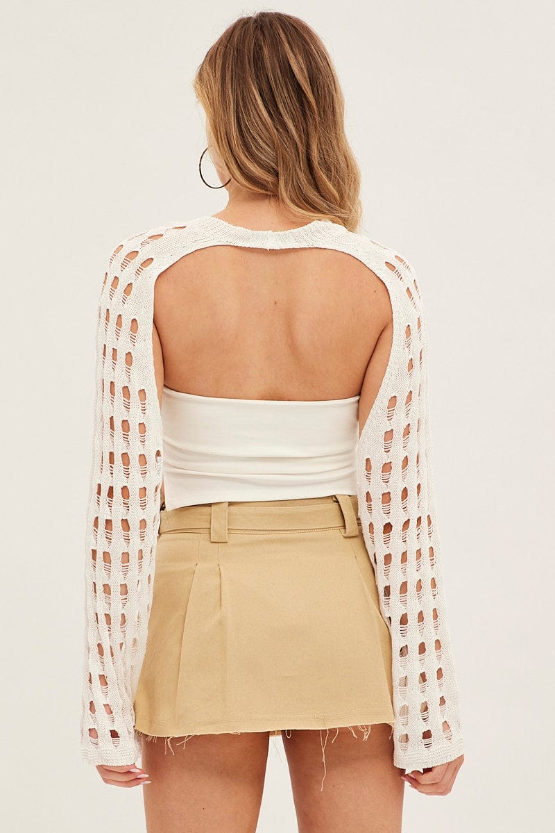 White Crochet Knit Top - Image 5