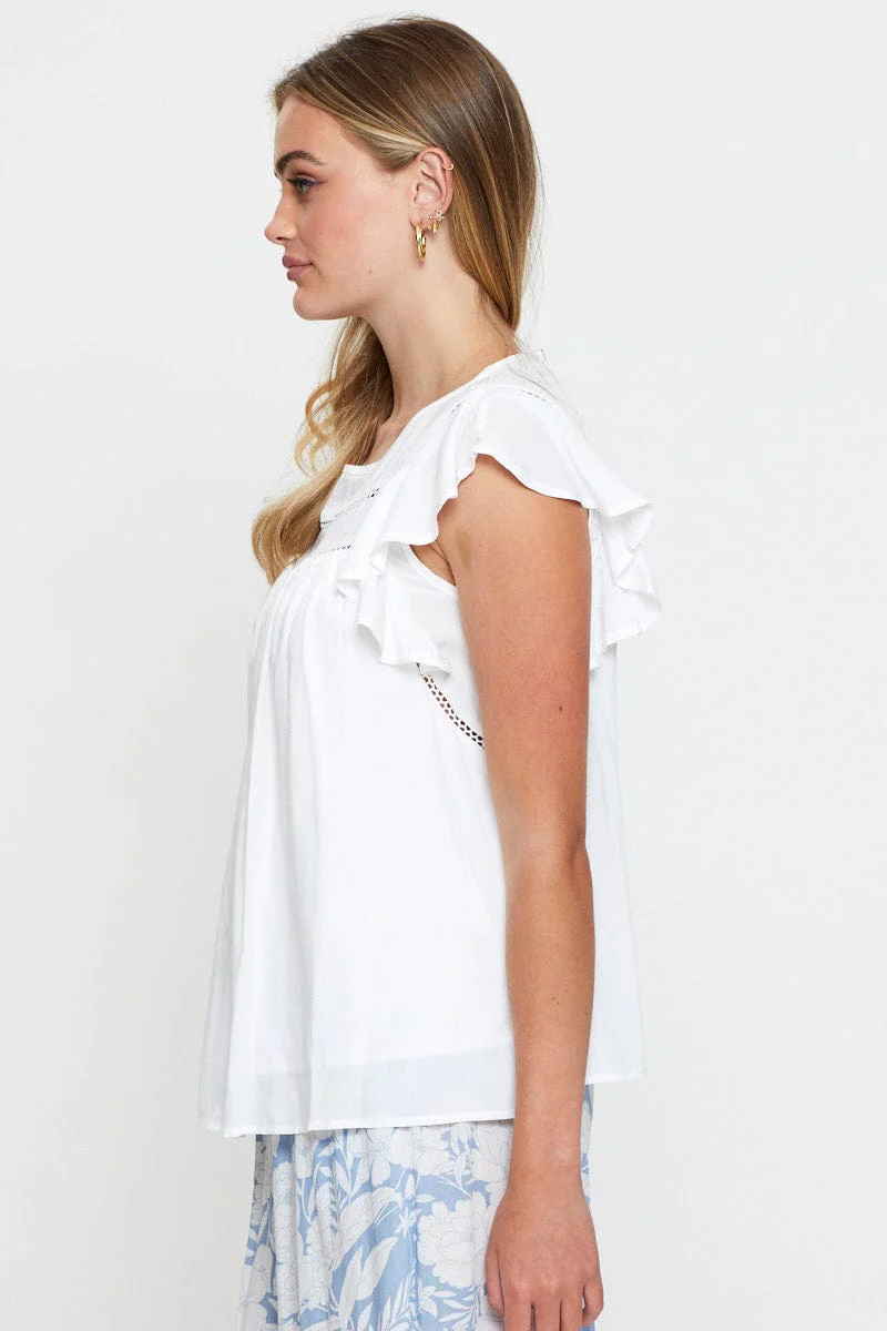 White Crop T Shirt Short Sleeve - Image 4