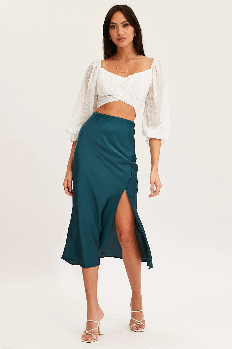 White Crop Top Long Sleeve - Image 2