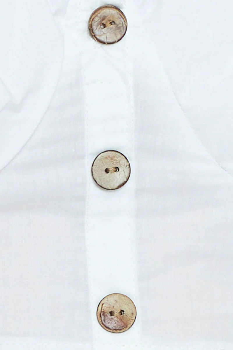 White Crop Top Off Shoulder Short Sleeve - Image 6