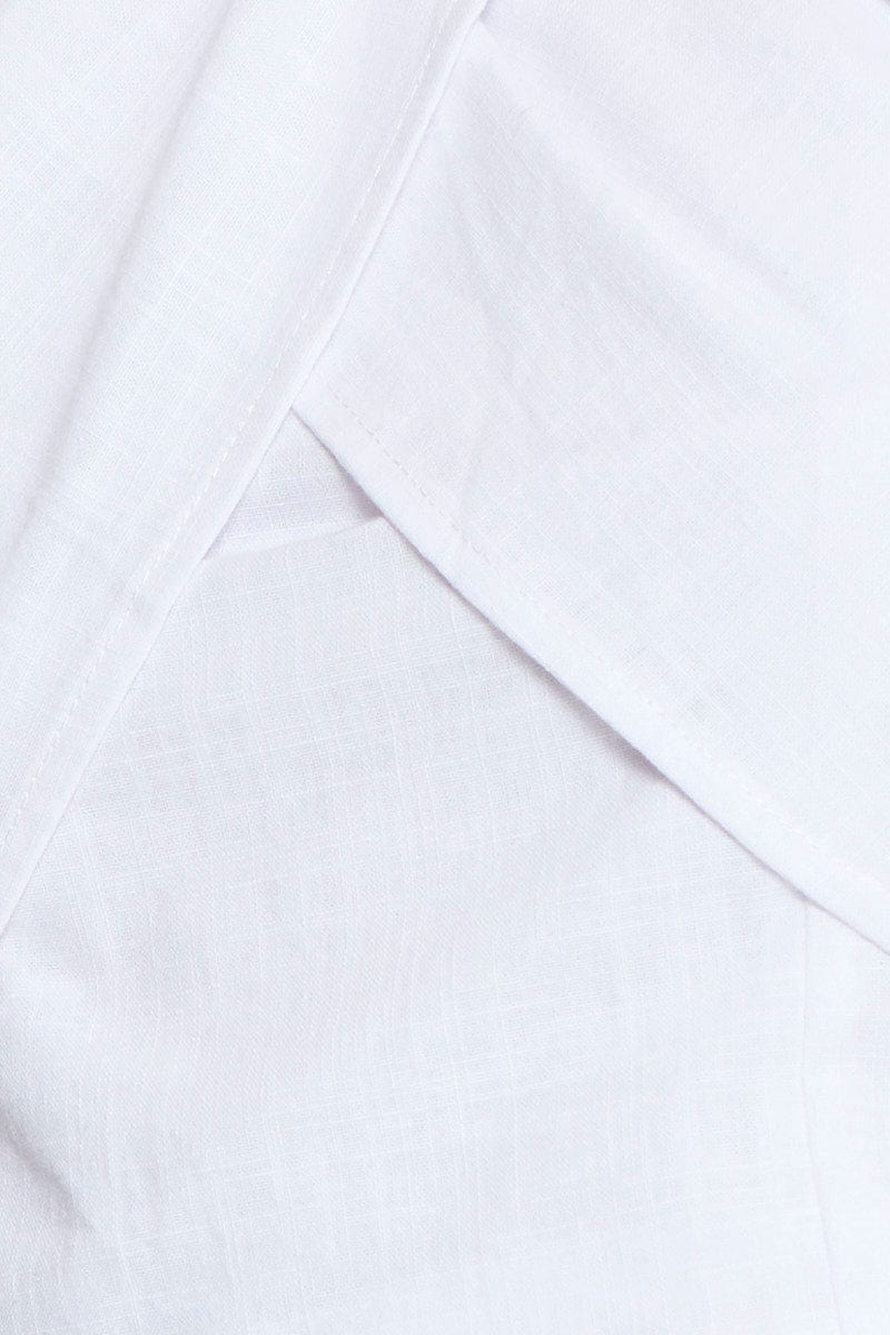 White Crop Top Sleeveless Tie Up Halter - Image 6