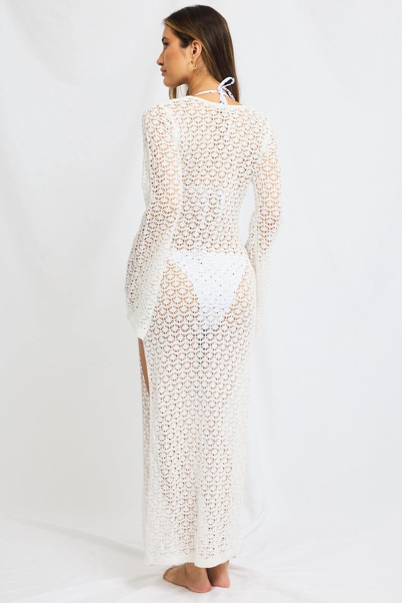 White Cut Out Beach Dress - Image 5