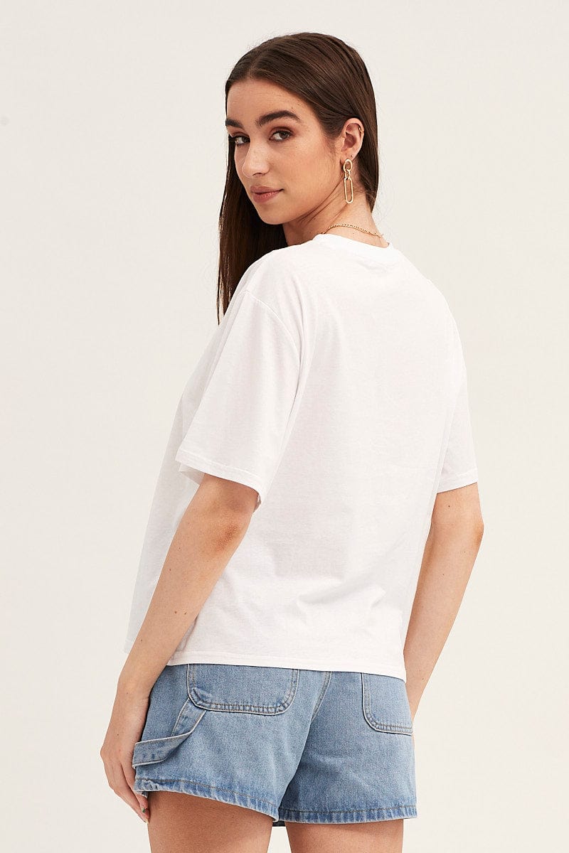 White Embroidered Tee - Image 5