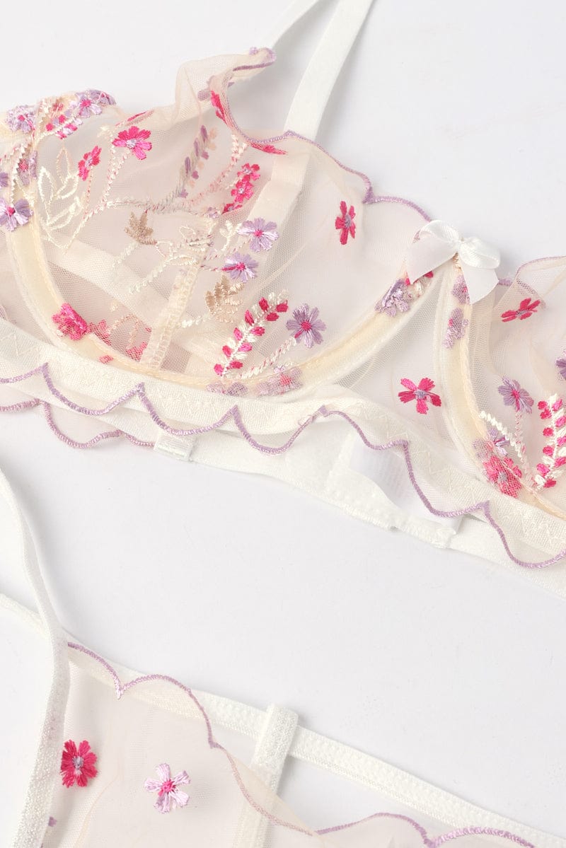 White Embroidery Lingerie Set - Image 3