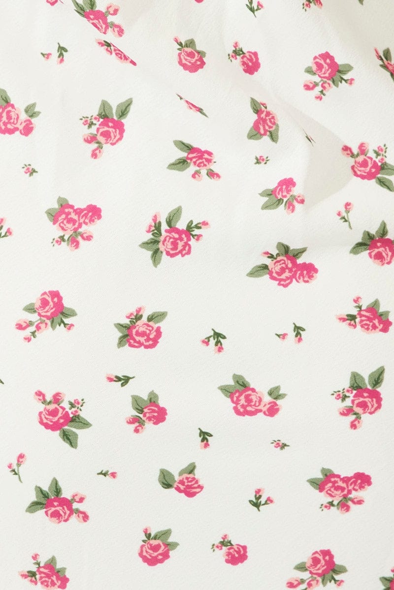 White Floral Maxi Dress Sleeveless - Image 6