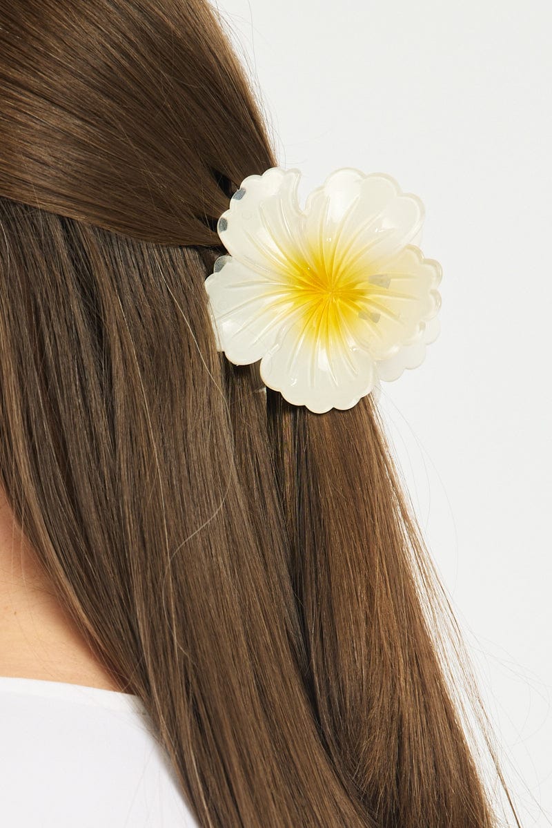 White Flower Claw Clip - Image 2