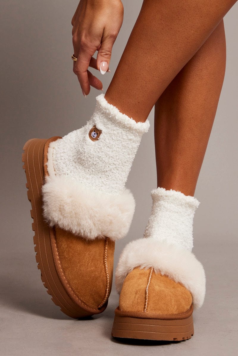 White Fluffy Socks - Image 3