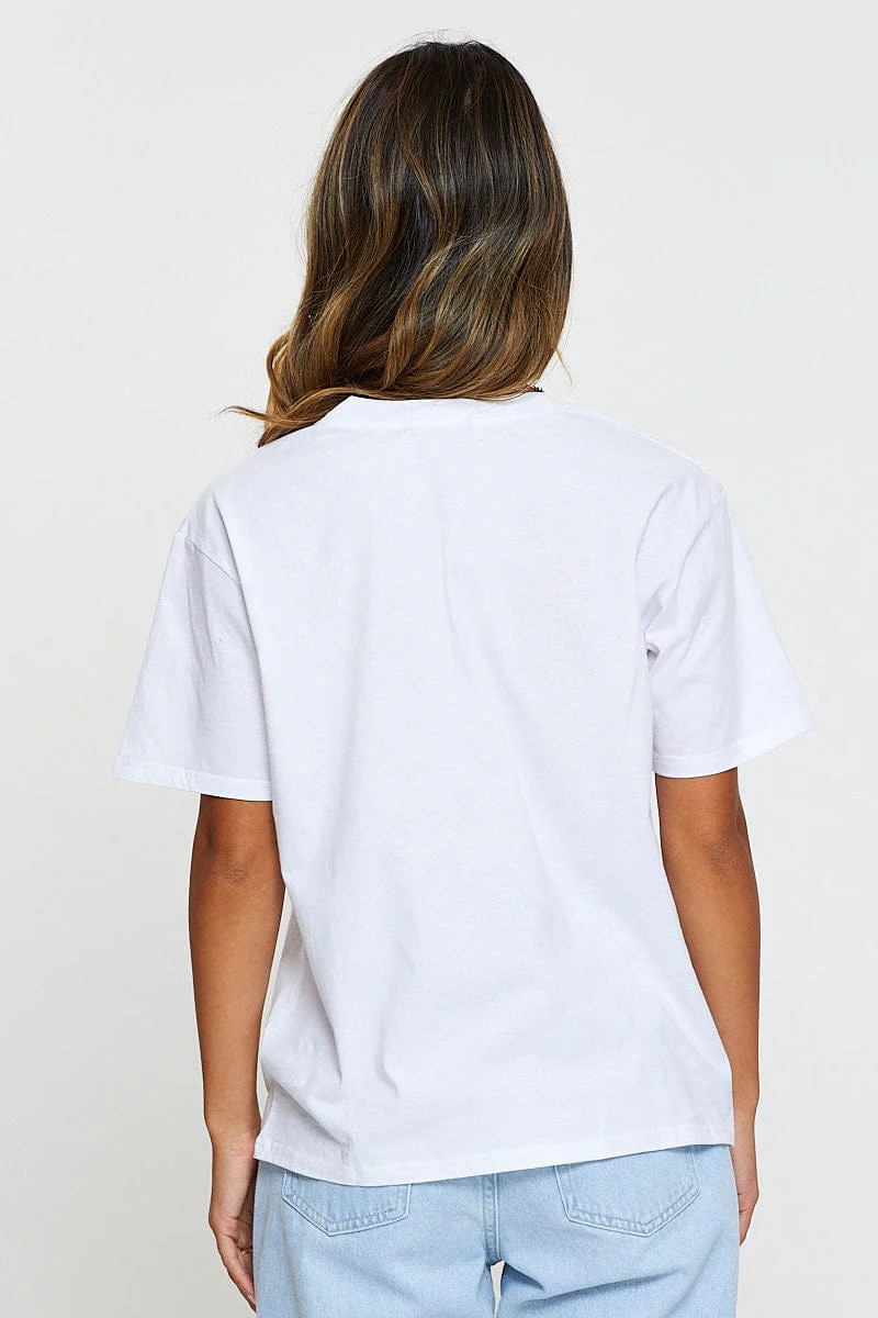 White Graphic T-Shirt Short Sleeve - Image 5