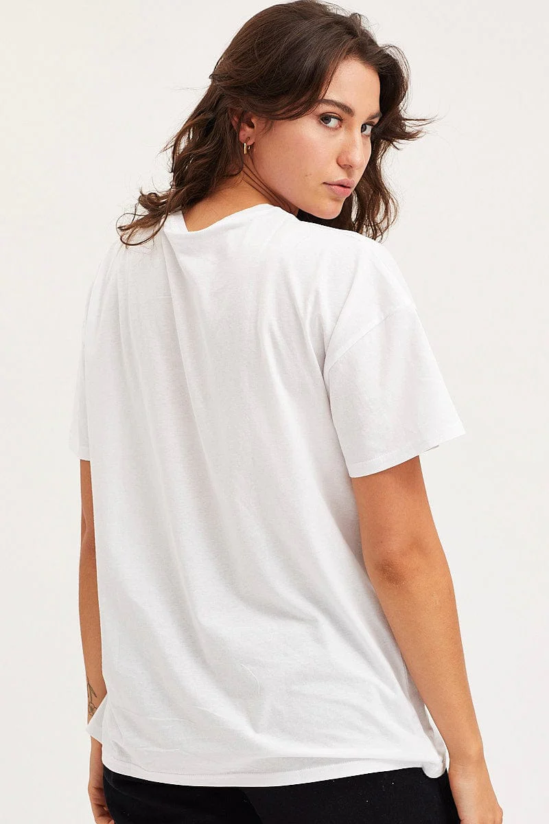 White Graphic T-Shirt Short Sleeve - Image 6