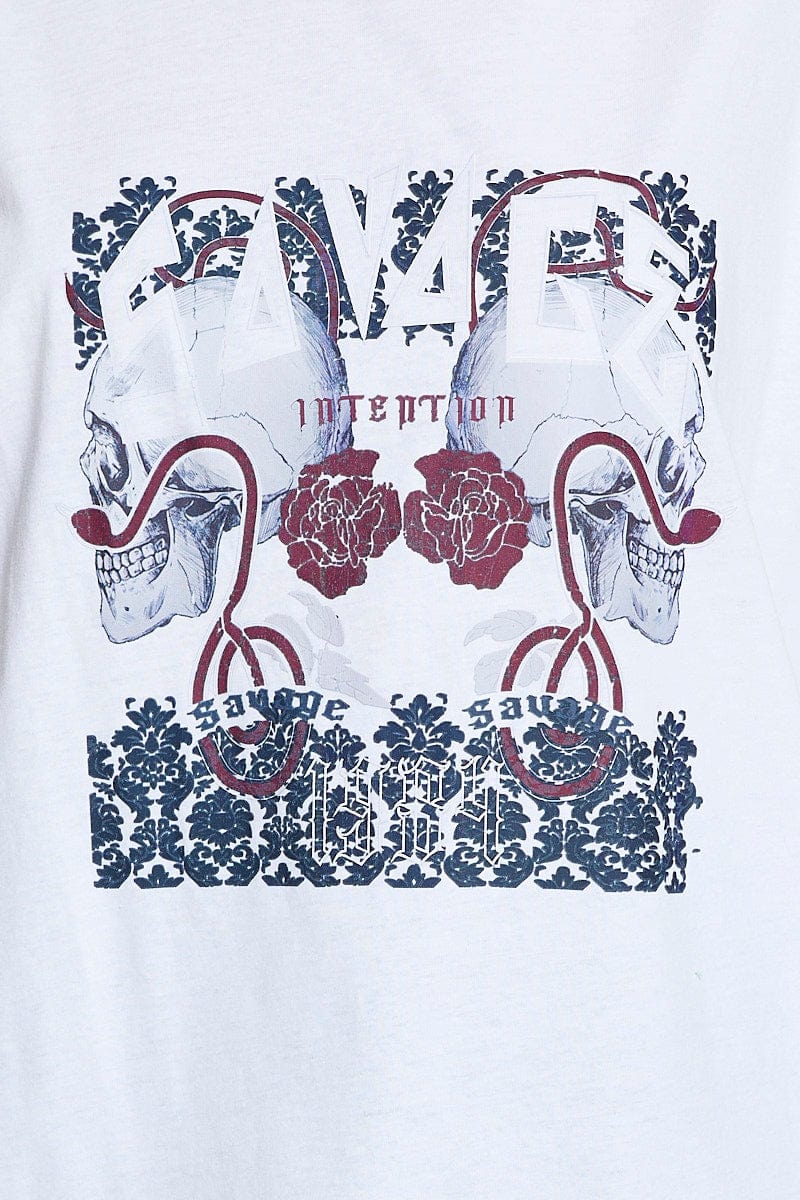 White Graphic T-Shirt Short Sleeve - Image 6