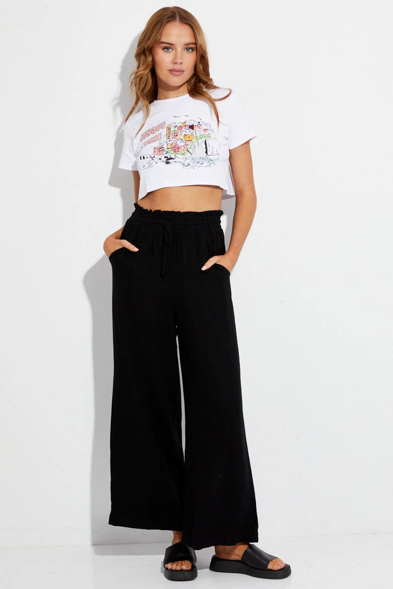 White Graphic Tee Italy Vacation Crop T-Shirt - Image 2