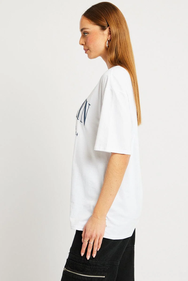 White Graphic Tee Short Sleeve - Image 4