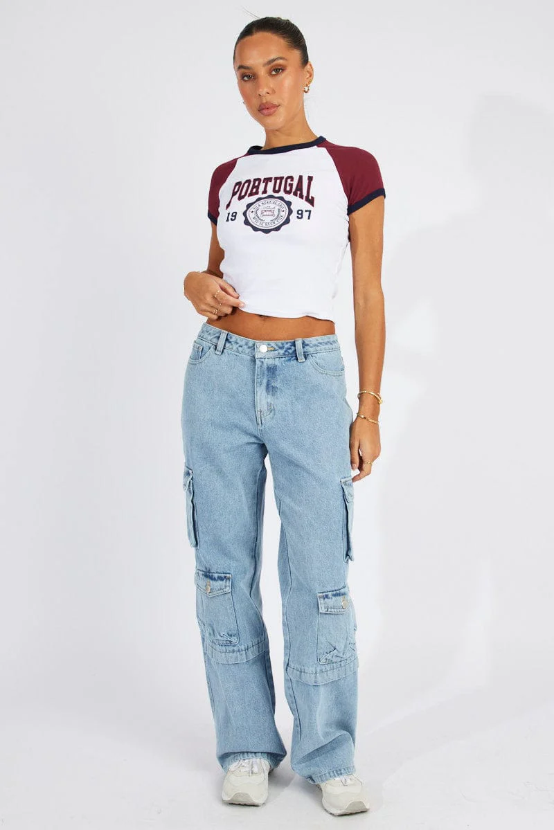 White Graphic Tee Short Sleeve - Image 2