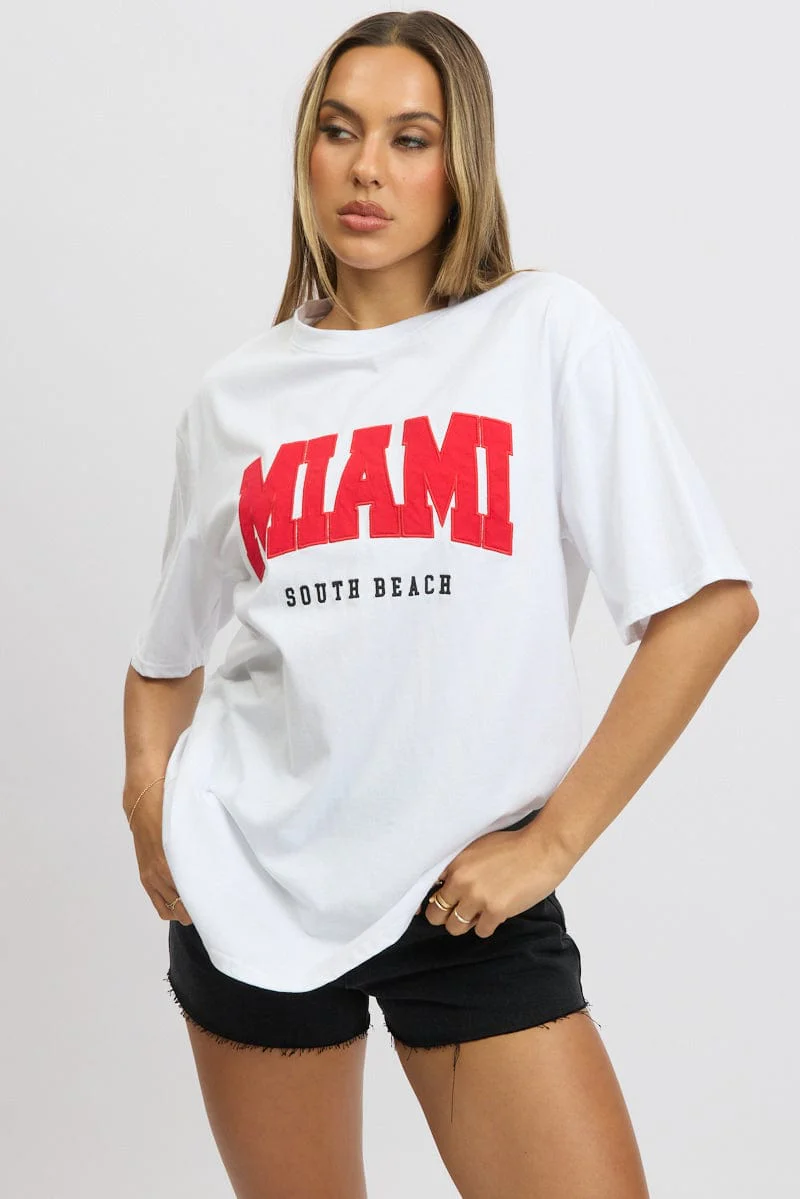 White Graphic Tee Short Sleeve - Image 3