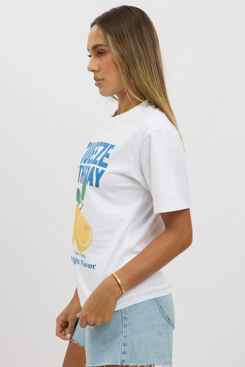 White Graphic Tee Short Sleeve - Image 4