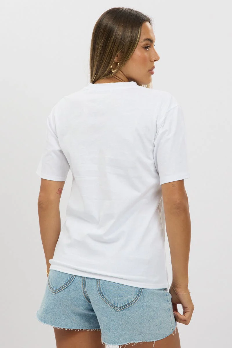 White Graphic Tee Short Sleeve - Image 5