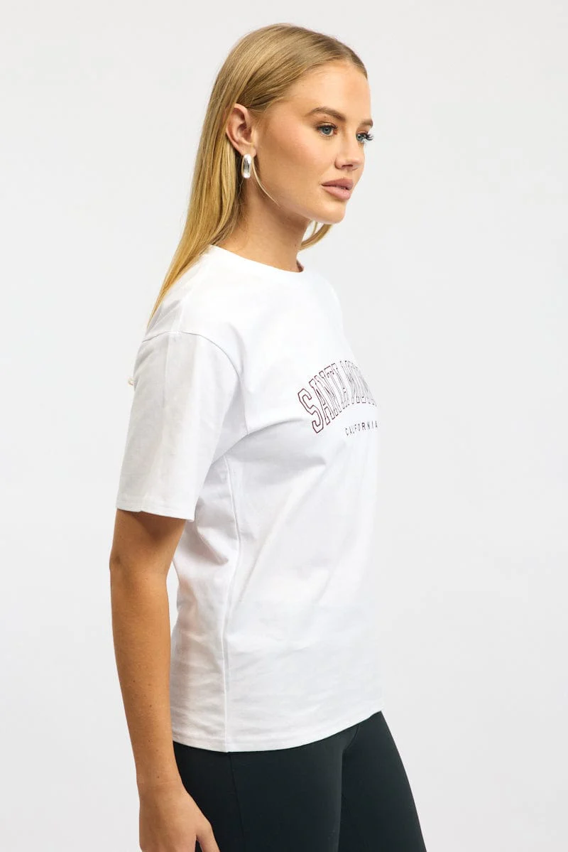 White Graphic Tee Short Sleeve - Image 3