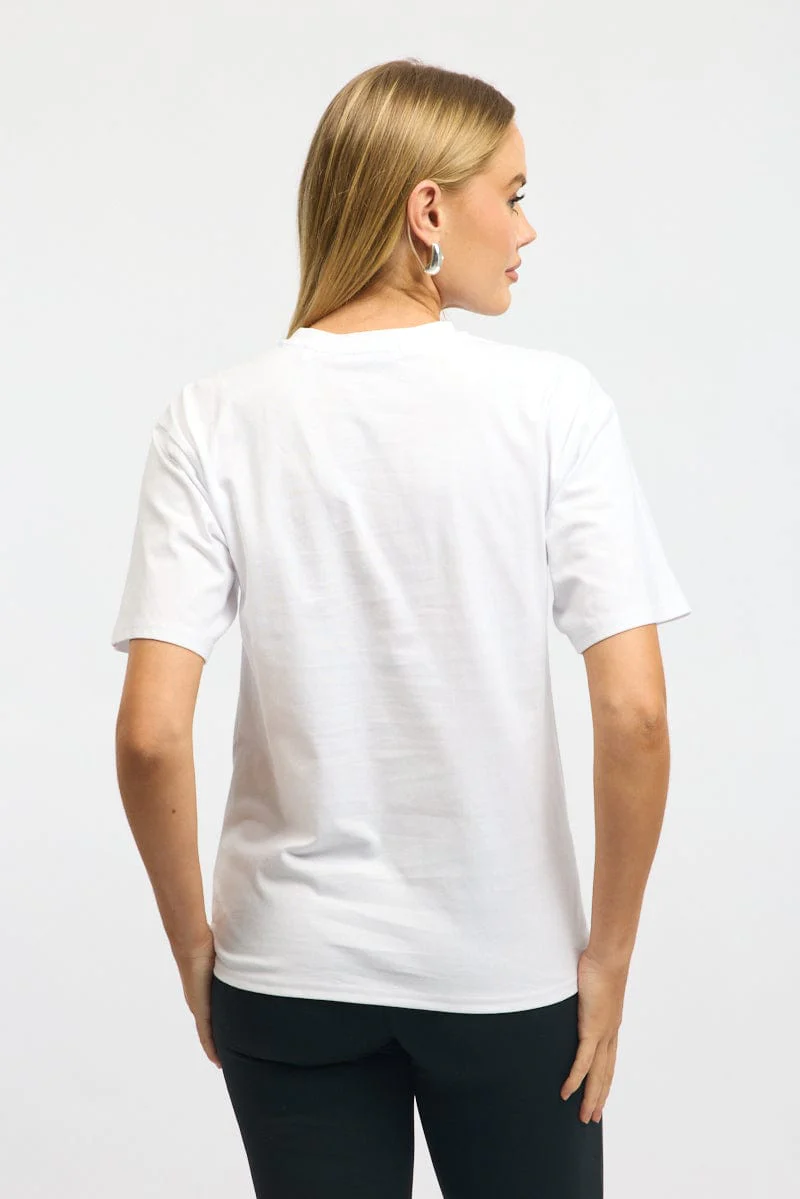 White Graphic Tee Short Sleeve - Image 4