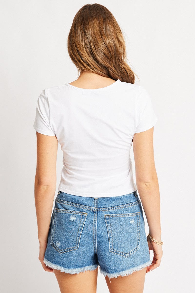 White Graphic Tee Short Sleeve - Image 5