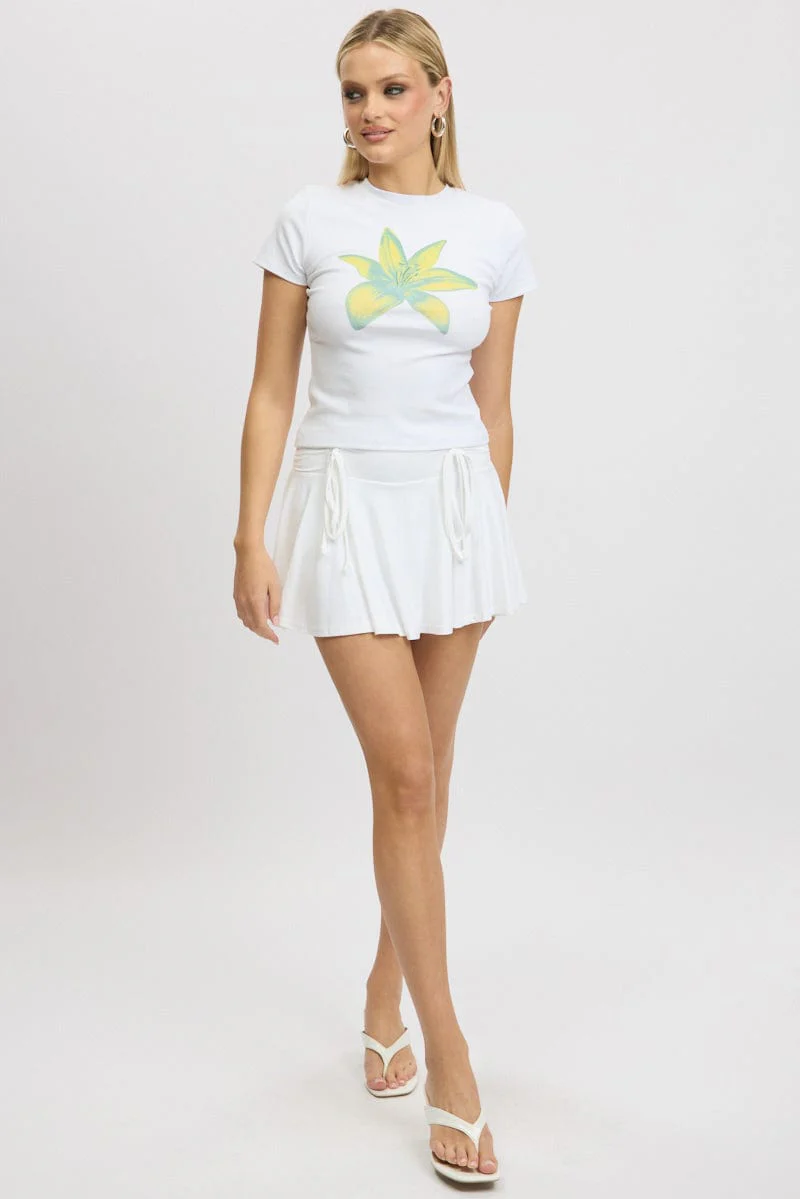 White Graphic Tee Short Sleeve - Image 2