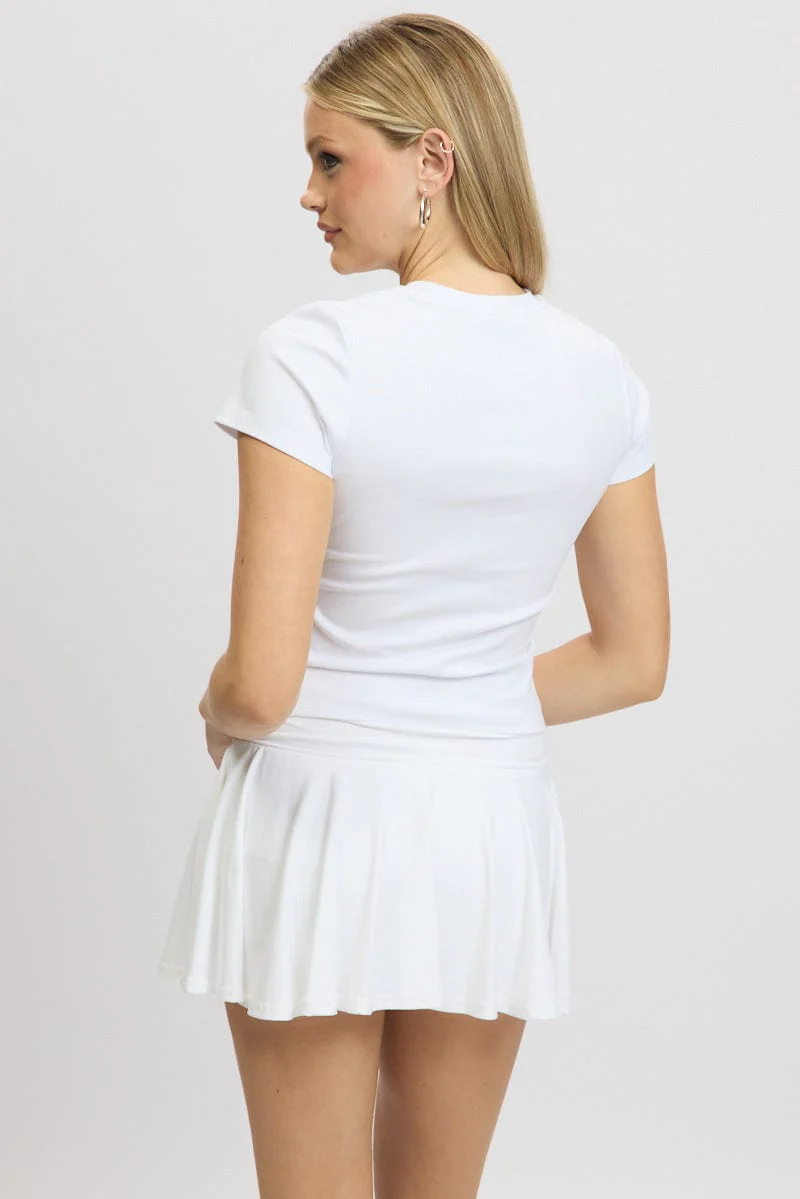White Graphic Tee Short Sleeve - Image 5