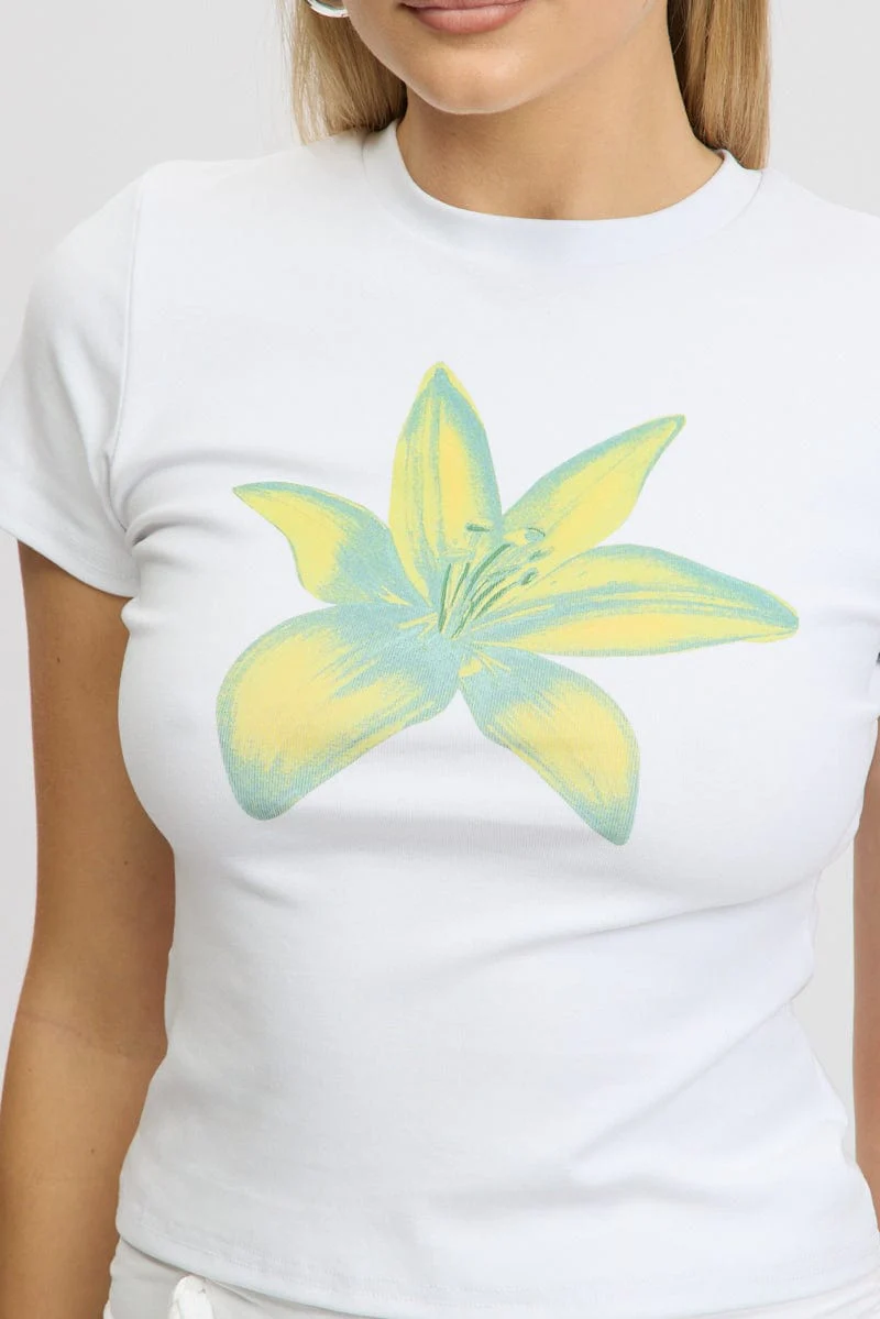 White Graphic Tee Short Sleeve - Image 6