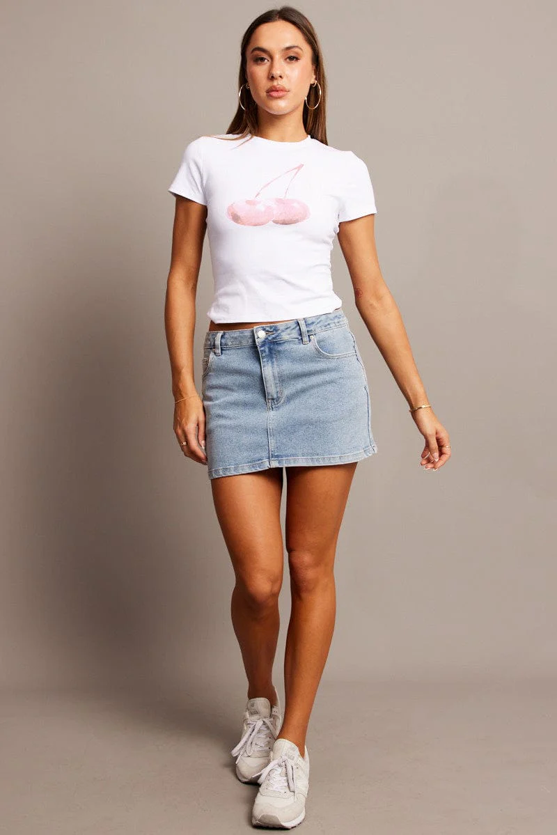 White Graphic Tee Short Sleeve - Image 2