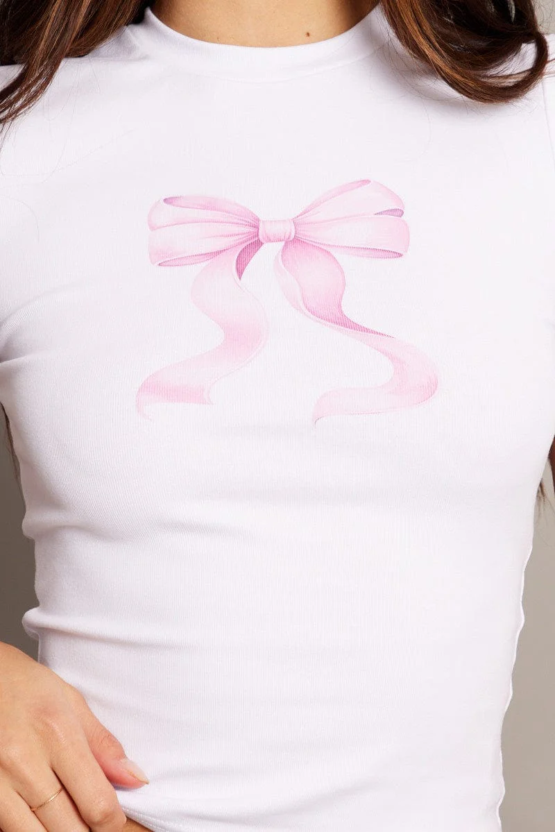 White Graphic Tee Short Sleeve - Image 6