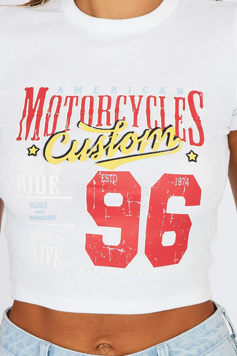 White Graphic Tee Short Sleeve - Image 6