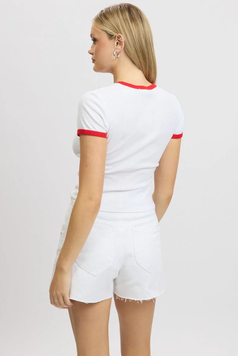 White Graphic Tee Short Sleeve - Image 5