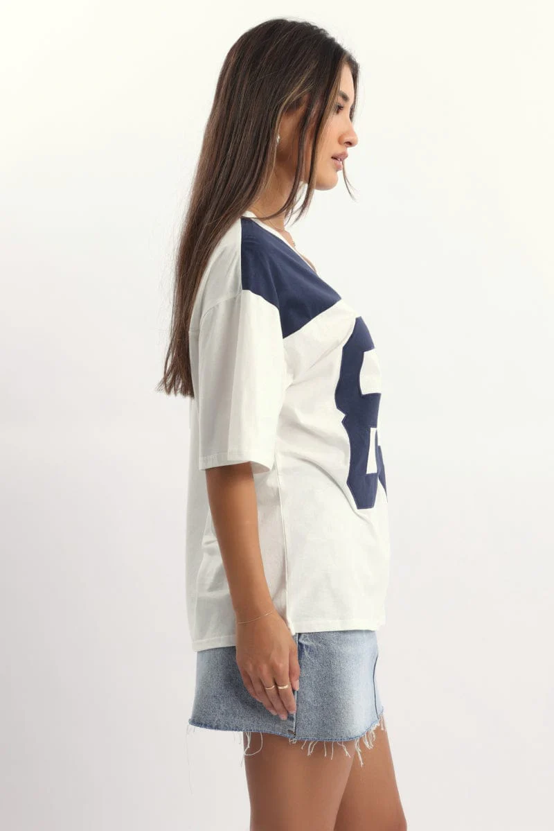 White Graphic Tee Short Sleeve - Image 3