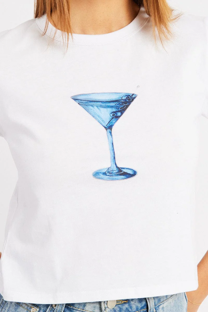 White Graphic Tee Short Sleeve - Image 6