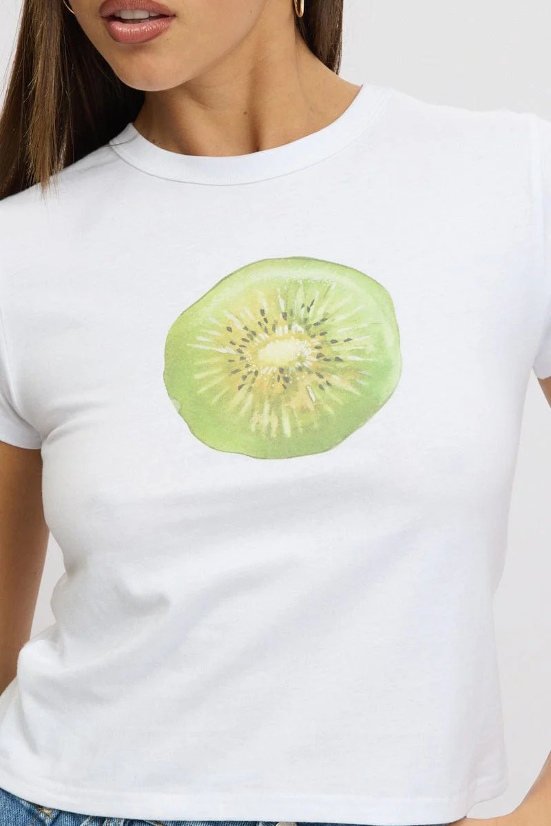 White Graphic Tee Short Sleeve - Image 6