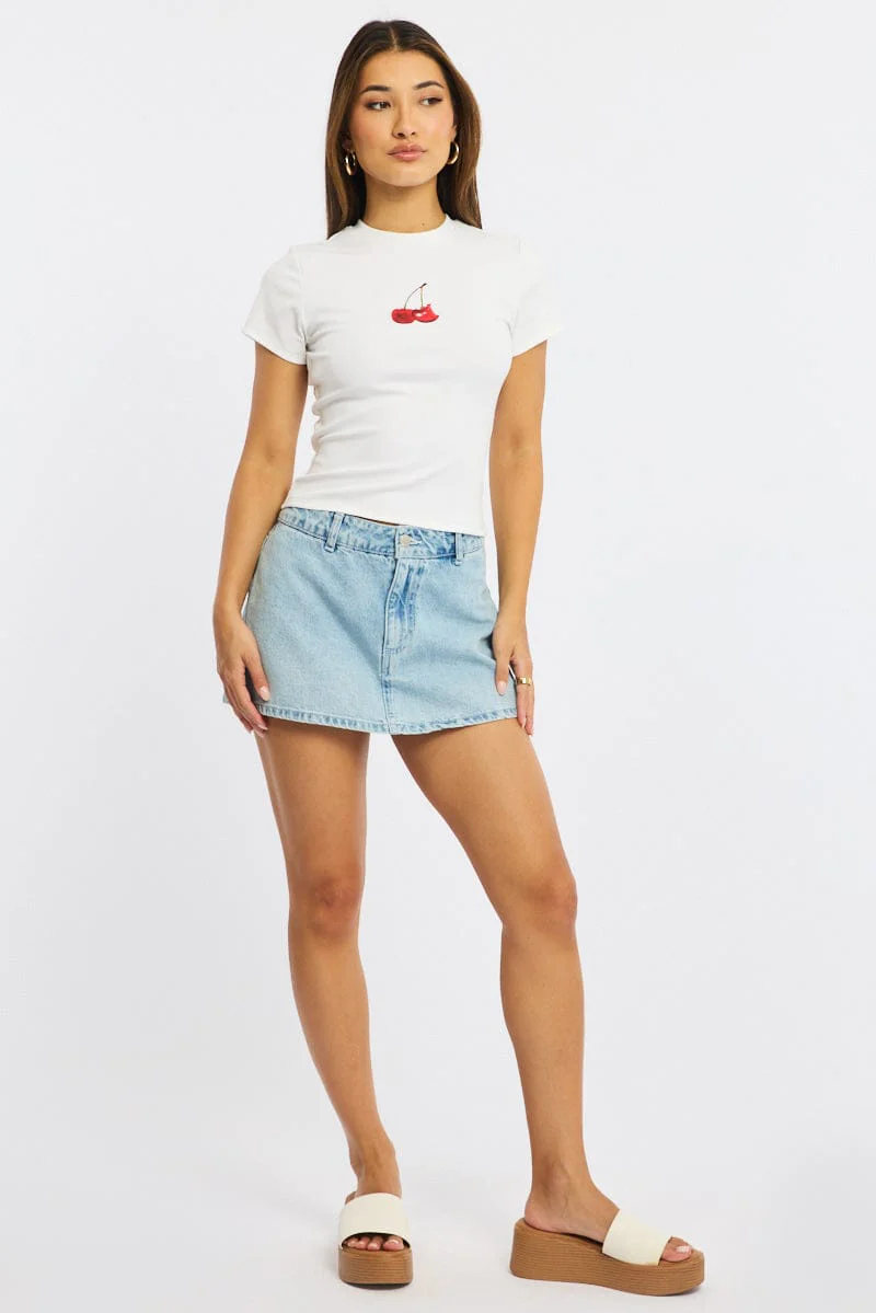 White Graphic Tee Short Sleeve - Image 2