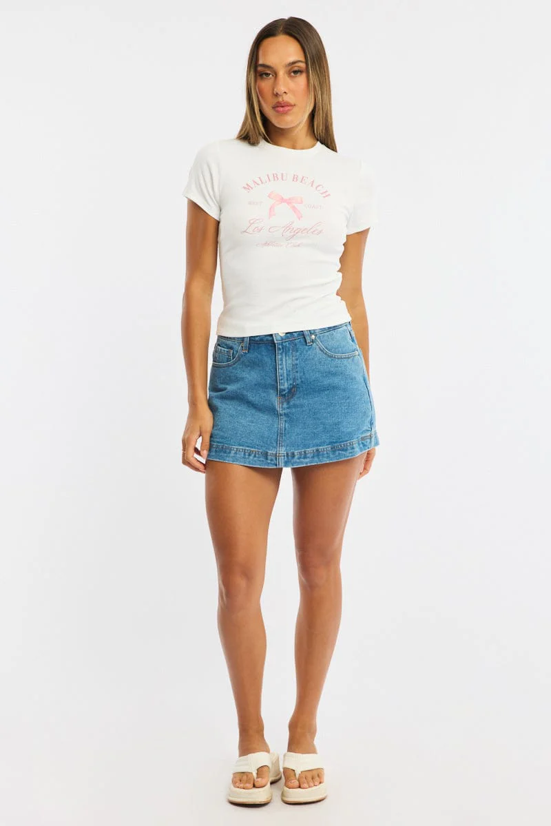 White Graphic Tee Short Sleeve - Image 2