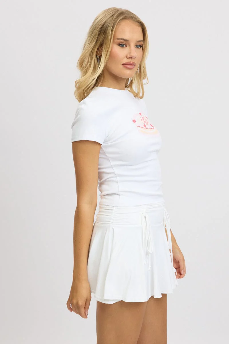 White Graphic Tee Short Sleeve - Image 4