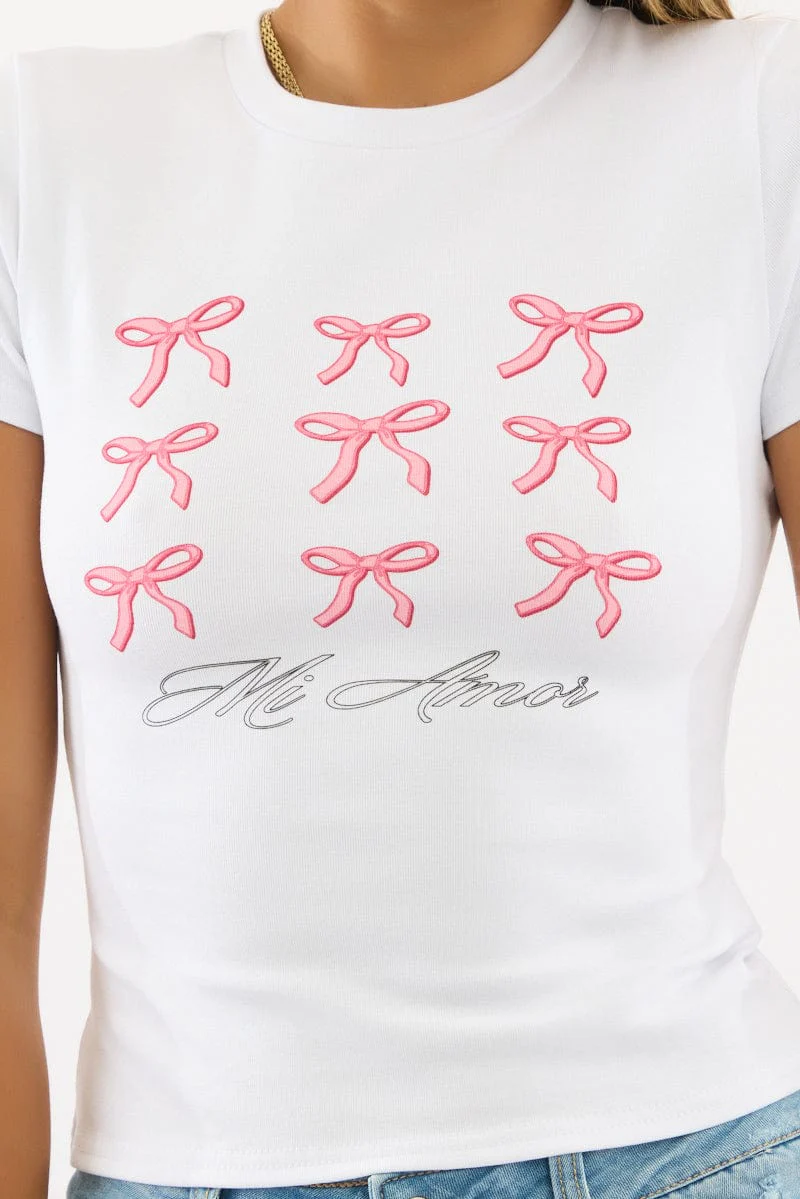 White Graphic Tee Short Sleeve - Image 5