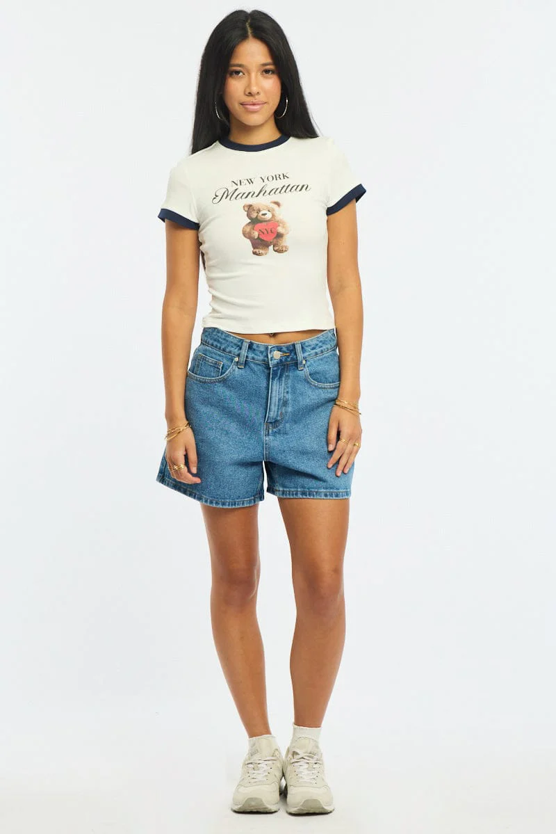White Graphic Tee Short Sleeve - Image 2