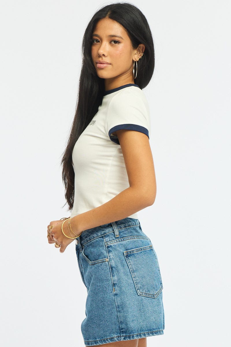White Graphic Tee Short Sleeve - Image 3