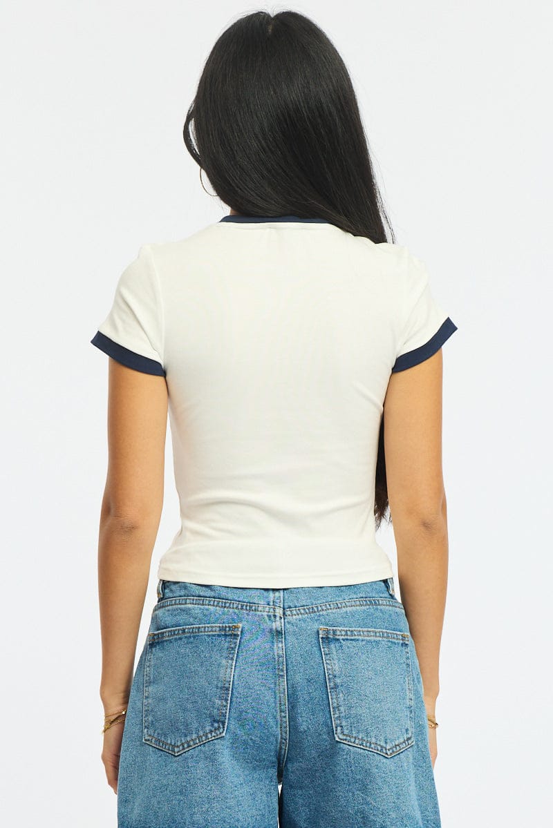 White Graphic Tee Short Sleeve - Image 4